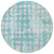 8' Teal Blue And Ivory Round Abstract Washable Indoor Outdoor Area Rug Transitional Style - Teal Blue, Ivory Color