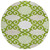 8' Lime Green And Ivory Round Trellis Washable Indoor Outdoor Area Rug