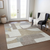 8' X 10' Khaki And Silver Geometric Washable Indoor Outdoor Area Rug