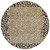 8' Gold Round Animal Print Washable Indoor Outdoor Area Rug
