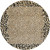 8' Gold Round Animal Print Washable Indoor Outdoor Area Rug