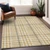 8' X 10' Gold Gray And Beige Plaid Washable Indoor Outdoor Area Rug