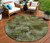 8' Olive Green And Gold Round Abstract Washable Indoor Outdoor Area Rug