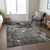 9' X 12' Gray Abstract Washable Indoor Outdoor Area Rug