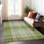 8' X 10' Green Black And Ivory Plaid Washable Indoor Outdoor Area Rug