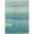 9' X 12' Turquoise Striped Washable Indoor Outdoor Area Rug