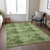 10' X 14' Olive Green Floral Medallion Washable Non Skid Indoor Outdoor Area Rug