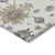 8' Ivory Gray And Taupe Round Floral Washable Indoor Outdoor Area Rug