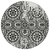 8' Black And Ivory Round Medallion Washable Indoor Outdoor Area Rug