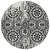 8' Black And Ivory Round Medallion Washable Indoor Outdoor Area Rug