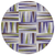 8' Lavender Brown And Green Round Geometric Washable Indoor Outdoor Area Rug