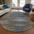 8' Brown Taupe And Chocolate Round Striped Washable Indoor Outdoor Area Rug