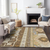 9' X 12' Brown Beige And Ivory Aztec Washable Indoor Outdoor Area Rug