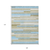 9' X 12' Sky Blue And Denim Blue Striped Washable Indoor Outdoor Area Rug