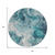 8' Teal Blue And Ivory Round Abstract Washable Indoor Outdoor Area Rug