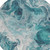 8' Teal Blue And Ivory Round Abstract Washable Indoor Outdoor Area Rug - Teal Blue, Ivory