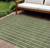 8' X 10' Olive Green And Ivory Striped Washable Indoor Outdoor Area Rug - 608219217754