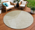 8' Beige Khaki And Taupe Round Abstract Washable Indoor Outdoor Area Rug