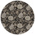 8' Black Taupe And Beige Round Floral Washable Indoor Outdoor Area Rug