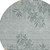 8' Gray Charcoal And Gold Round Floral Washable Indoor Outdoor Area Rug