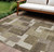 9' X 12' Brown And Beige Abstract Washable Indoor Outdoor Area Rug