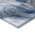 8' Ivory Blue And Gray Round Abstract Washable Indoor Outdoor Area Rug