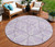 8' Lavender And Ivory Round Geometric Washable Indoor Outdoor Area Rug Modern Style - Lavender, Ivory Color