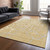 9' X 12' Gold And Beige Abstract Washable Indoor Outdoor Area Rug Transitional Style - Gold, Beige Color