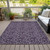 9' X 12' Eggplant Purple And Lilac Floral Washable Indoor Outdoor Area Rug