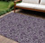 9' X 12' Eggplant Purple And Lilac Floral Washable Indoor Outdoor Area Rug