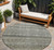 8' Pewter And Green Round Striped Washable Indoor Outdoor Area Rug