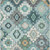 9' X 12' Teal Blue Beige And Ivory Southwestern Washable Indoor Outdoor Area Rug