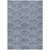 10' X 14' Denim Blue Navy Blue And Ivory Geometric Washable Indoor Outdoor Area Rug