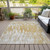 10' X 14' Gold And Ivory Abstract Washable Indoor Outdoor Area Rug Transitional Style - Gold, Ivory Color