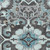 8' X 10' Teal Blue And Charcoal Damask Washable Indoor Outdoor Area Rug