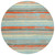 8' Sky Blue Pink And Gray Round Striped Washable Indoor Outdoor Area Rug
