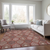 9' X 12' Orange Beige And Gray Floral Medallion Washable Indoor Outdoor Area Rug