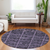 8' Purple Plum And Charcoal Round Medallion Washable Indoor Outdoor Area Rug
