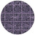 8' Purple Plum And Charcoal Round Medallion Washable Indoor Outdoor Area Rug