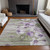 9' X 12' Purple And Lavender Floral Washable Indoor Outdoor Area Rug