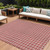 8' X 10' Red And Ivory Geometric Washable Indoor Outdoor Area Rug - 880016802030
