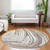8' Taupe Brown And Beige Round Abstract Washable Indoor Outdoor Area Rug Transitional Style - Taupe, Brown, Beige Color
