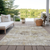 8' X 10' Ivory And Taupe Striped Washable Indoor Outdoor Area Rug