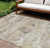8' X 10' Ivory And Taupe Striped Washable Indoor Outdoor Area Rug