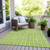 10' X 14' Lime Green And Ivory Striped Washable Indoor Outdoor Area Rug - Lime Green, Ivory
