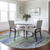 8' Sky Blue And Fern Green Round Striped Washable Indoor Outdoor Area Rug