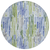 8' Sky Blue And Fern Green Round Striped Washable Indoor Outdoor Area Rug