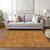 8' X 10' Copper And Ivory Geometric Washable Indoor Outdoor Area Rug