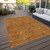 8' X 10' Copper And Ivory Geometric Washable Indoor Outdoor Area Rug - Copper, Ivory