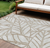 8' X 10' Beige And Brown Floral Washable Indoor Outdoor Area Rug